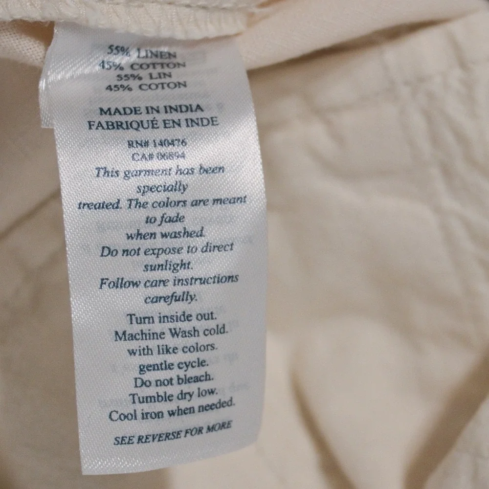 Faherty Malibu Chino Shorts Men's Sz 34 Beige Linen Cotton Blend Casual Light
